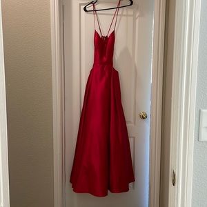 BRAND NEW, WORN ONCE, no tags, David’s Bridal red formal dress